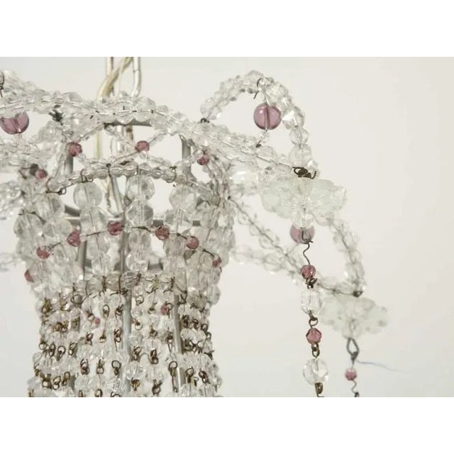 Glass Vintage Italian Beaded Chandelier For Sale - Image 7 of 13