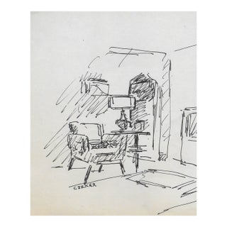 1970s Hayward Cirker Interior Drawing For Sale