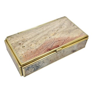 Box Jewelry Semi-Precious Ryholite Stone 1950s For Sale
