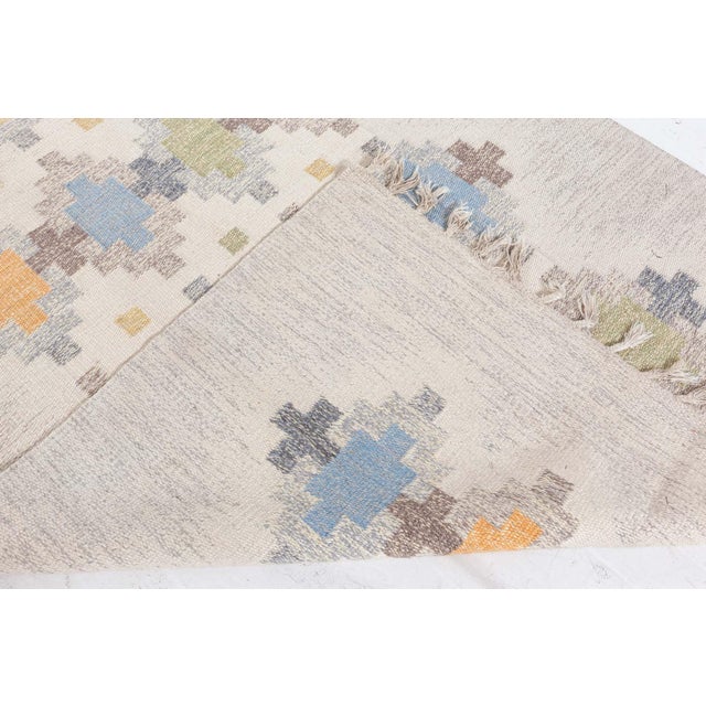Mid-Century Modern Doris Leslie Blau Vintage Swedish Flat Weave Rug by Erik Lundberg For Sale - Image 3 of 9