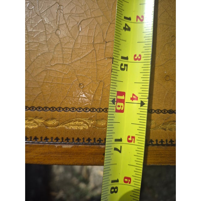 Vintage Stickley Mid-Century Two-Tier Leather Top Step End Tables - A Pair For Sale - Image 15 of 17