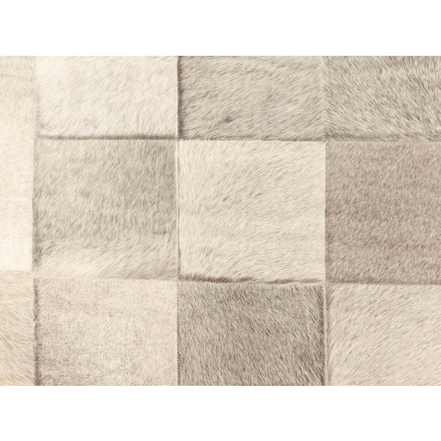 Contemporary geometric hair on hide grey leather Runner by Doris Leslie Blau Size: 7'1" × 18'0" (215 × 548 cm). A mix of...