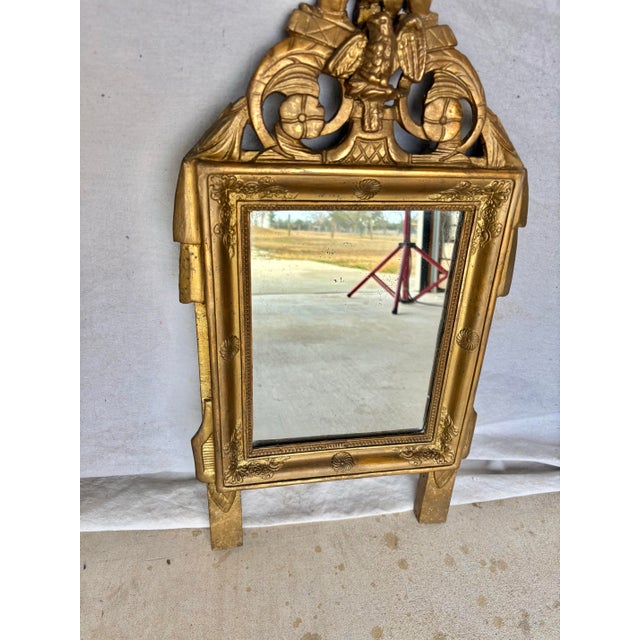 Late 19th Century French Louis XVI Giltwood Wall Mirror For Sale - Image 6 of 12