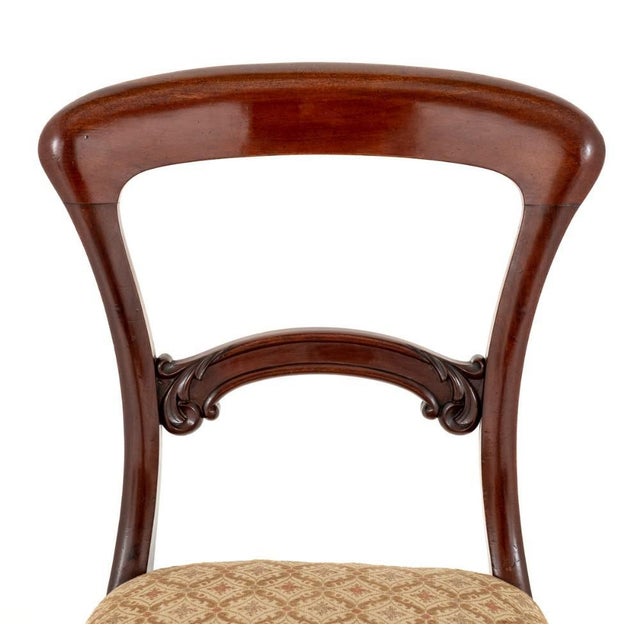 Brown Victorian Balloon Dining Chairs in Back Mahogany, Set of 6 For Sale - Image 8 of 9