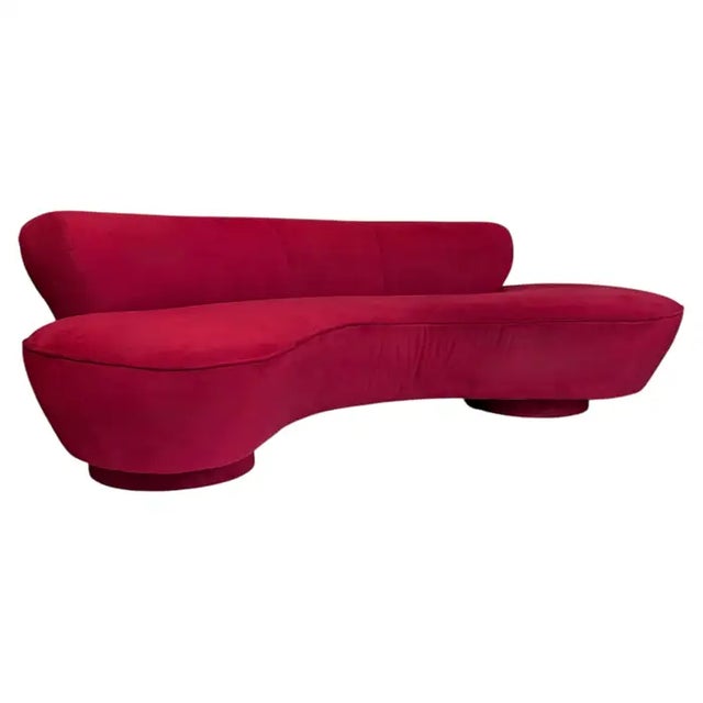 Directional Vladimir Kagan Serpentine Cloud Curved Sofas for Directional, Signed Pair For Sale - Image 4 of 18