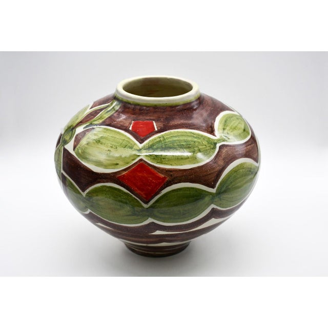Contemporary Olive Glass Vase by Artema Galli For Sale - Image 3 of 3