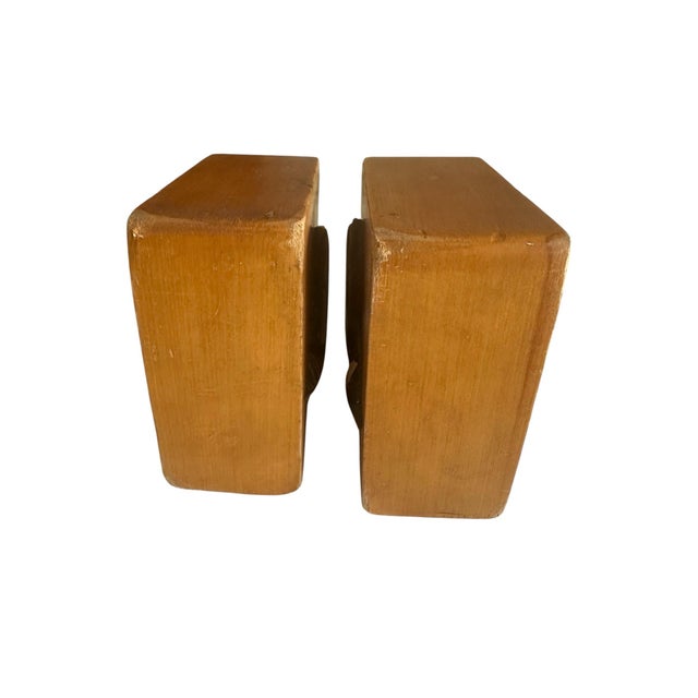 Vintage Hand-Carved Flying Duck Wooden Bookends – A Pair Folk Art Flying Duck Bookends For Sale - Image 9 of 12
