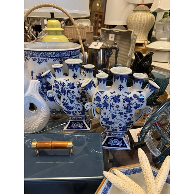 Chinoiserie Chinoiserie Tulip Vase, Pair For Sale - Image 3 of 7