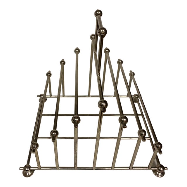 1980s Modern Chrome Magazine Holder For Sale