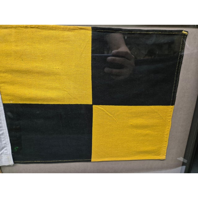 Nautical Signal Flag of Letter "P" in Shadowbox Frame For Sale In Boston - Image 6 of 6