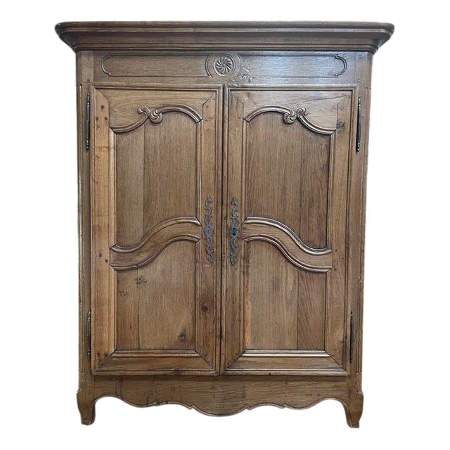 Louis XV Bassette Wardrobe in Oak For Sale