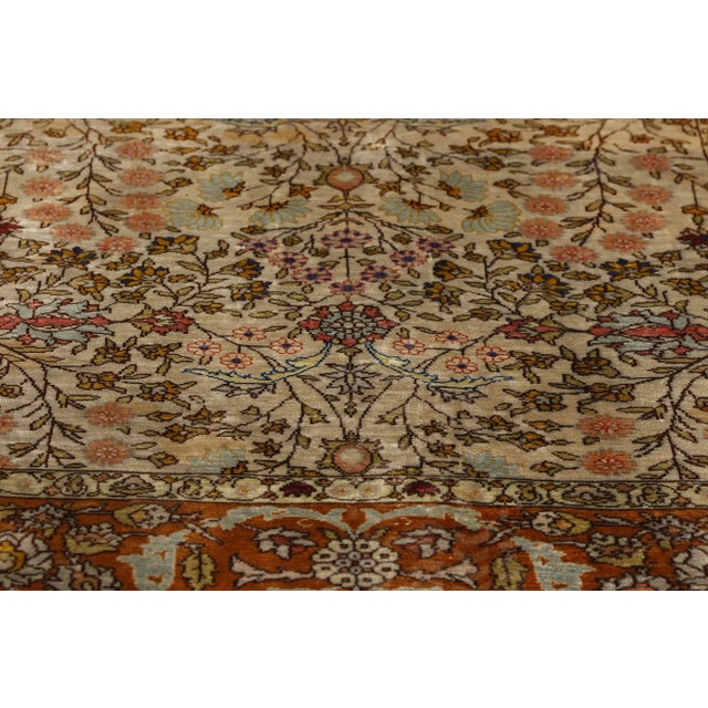 Vintage Turkish Silk Hereke Rug - 02'02 X 03'04 For Sale - Image 4 of 9