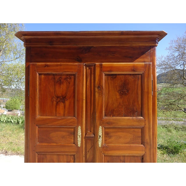 Louis Philippe Wardrobe in Light Walnut For Sale - Image 4 of 18