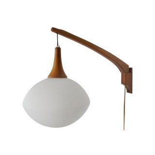 Danish Modern Wood & Glass Wall Pendant For Sale
