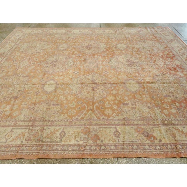 Early 20th Century Galerie Shabab Collection Early 20th Century Turkish Oushak Room Size Carpet For Sale - Image 5 of 7