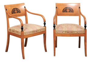 Pair of Mid 19th Century Danish Birch Armchairs