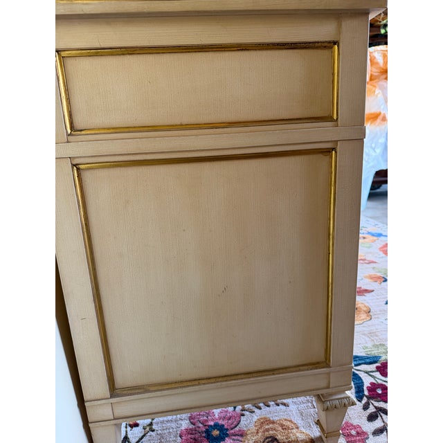Cream 1960s Kindel Grand Rapids Rochelle and Metal Leaf 9-Drawer Dresser For Sale - Image 8 of 10