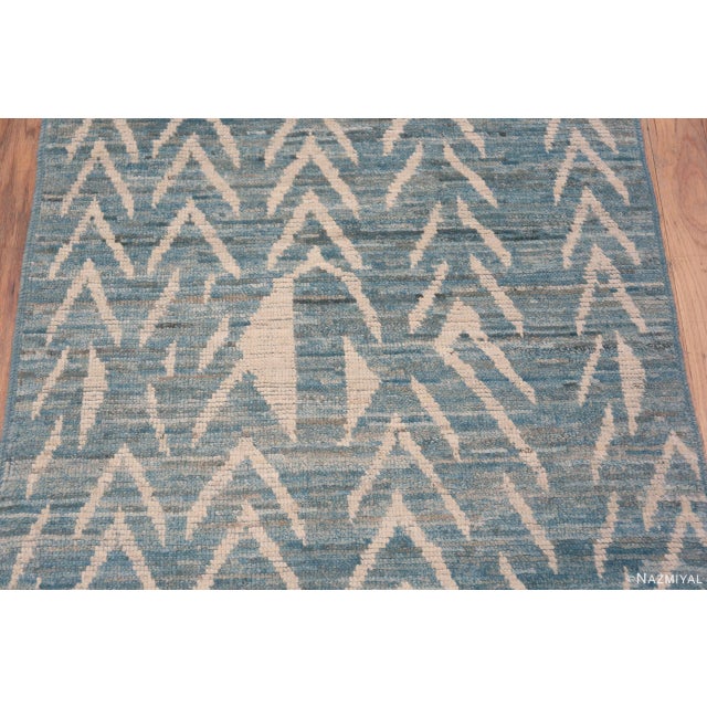 Nazmiyal Collection Modern Tribal Geometric Hallway Runner Rug For Sale - Image 4 of 7