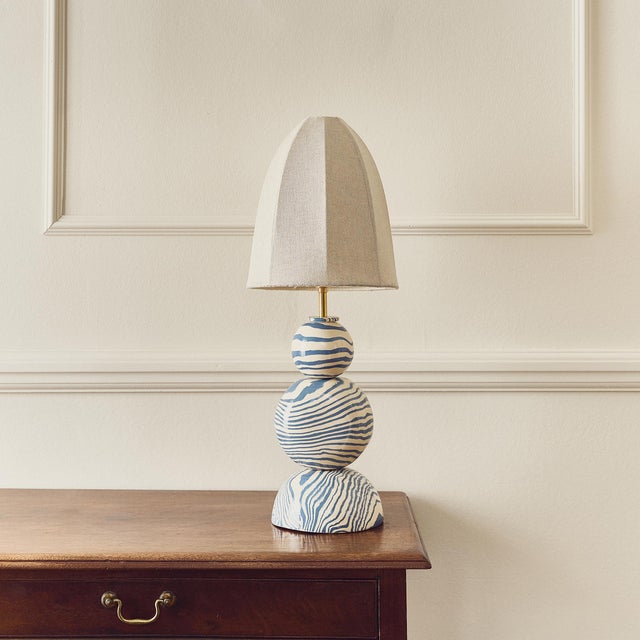 Not Yet Made - Made To Order Edison Blue & White Marble Table Lamp by Henry Holland Studio For Sale - Image 5 of 5