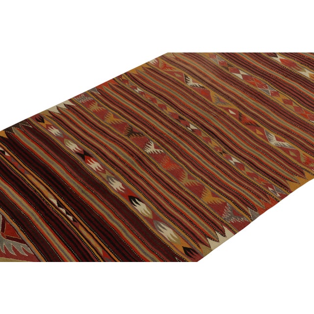 Rug & Kilim 1940s Vintage Kilim in Red With Multi Hued Geometric Patterns For Sale - Image 4 of 7