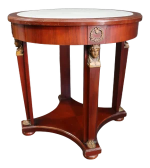 French Empire Style Mahogany Marble Top Center Table