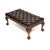 Vintage Chippendale Leather Ottoman, 1930 For Sale - Image 3 of 8