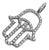 Late 20th Century 14K White Gold Diamond Hamsa Evil Eye Pendant For Sale