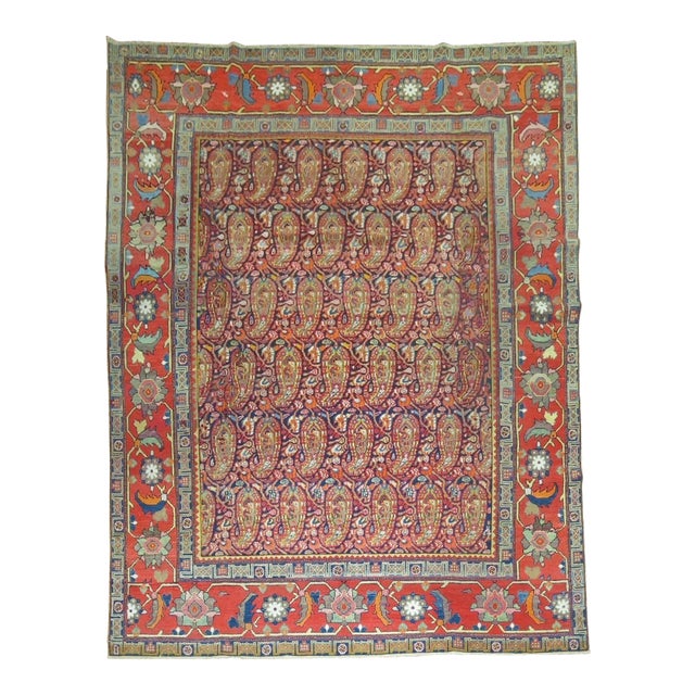 Antique Zabihi Collection Paisley Persian Malayer Rug For Sale