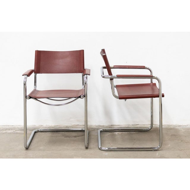 Matteo Grassi vintage Leather Chairs by Matteo Grassi, 1980s, Set of 3 For Sale - Image 4 of 18