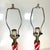 Glass Vintage Mid Century Modern Candy Cane Swirl Striped Red Table Lamps 1950s Murano Glass - a Pair For Sale - Image 7 of 8