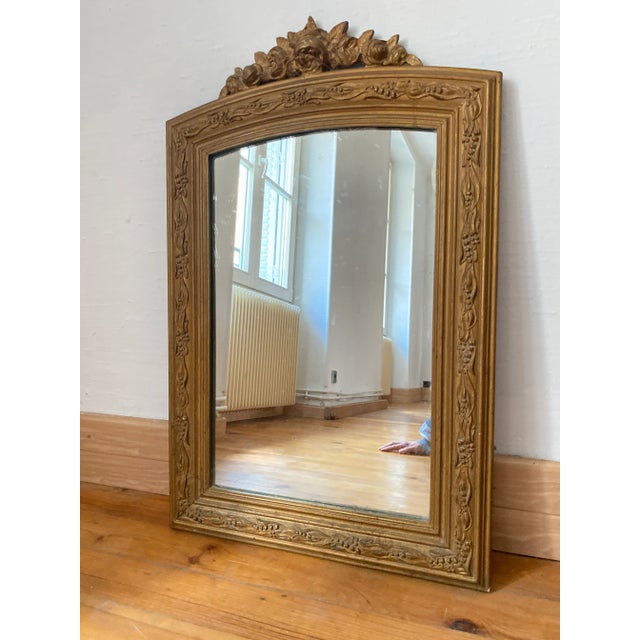 Wood Napoleon III Stuccoed and Gilded Wood Mirror, 1800s For Sale - Image 7 of 7