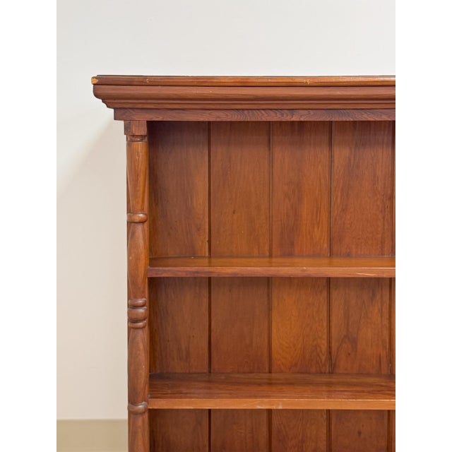Mid 20th Century 1 of 1 Handmade Burlwood MCM Double Sided Shelf Room Divider For Sale - Image 9 of 14