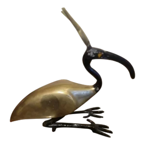 Vintage Mid 20th Century Ibis Bird in Brass