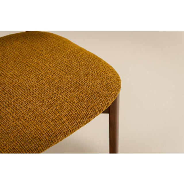 Dining Room Chairs in Ocher Fabric, Italy, 1970s, Set of 8 For Sale - Image 6 of 7