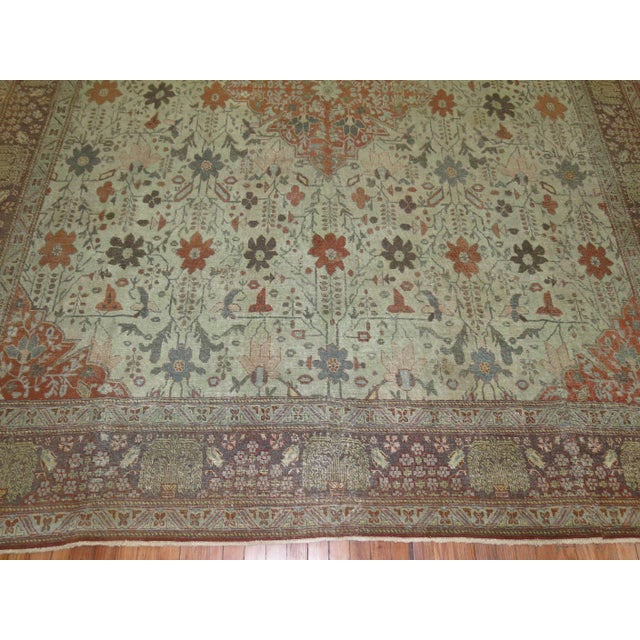 Antique Persian Tabriz Autumn Style Rug - 9'7" x 12'3" For Sale In New York - Image 6 of 6