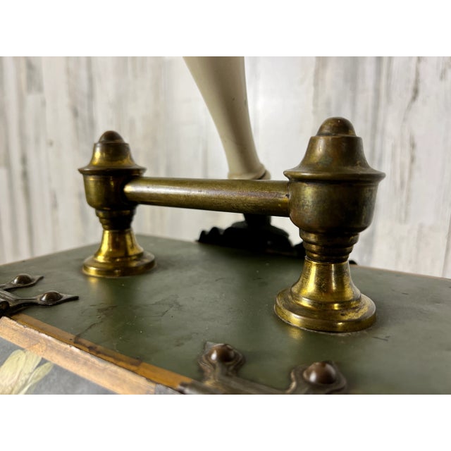 Green Early 20th Century Tole Painted Coal Box For Sale - Image 8 of 13