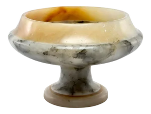 Bardiglio Marble and Alabaster Pedestal Bowl or Compote