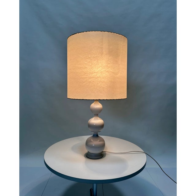 1960s Large Sculptural Bubble Ceramic Table Lamp with Parchment Lampshade, West Germany, 1960s For Sale - Image 5 of 18