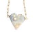 Australian Opal Heart Necklace With Diamond, 14k Gold Paperclip Chain For Sale - Image 4 of 7