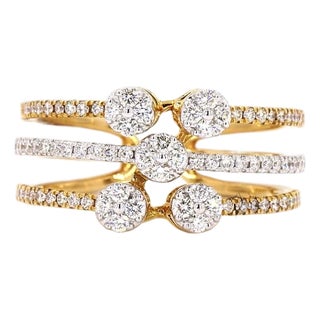 0.5 Carat Round Brilliant Cut Diamond Gold Ring, Size 6.5 For Sale