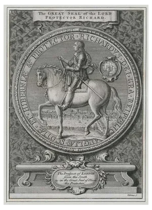 Great Seal of Richard Cromwell with a Prospect of London