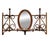 Rattan and Bamboo Wall Coat Rack with Mirror and Shelf, Italy, 1960s For Sale - Image 4 of 6