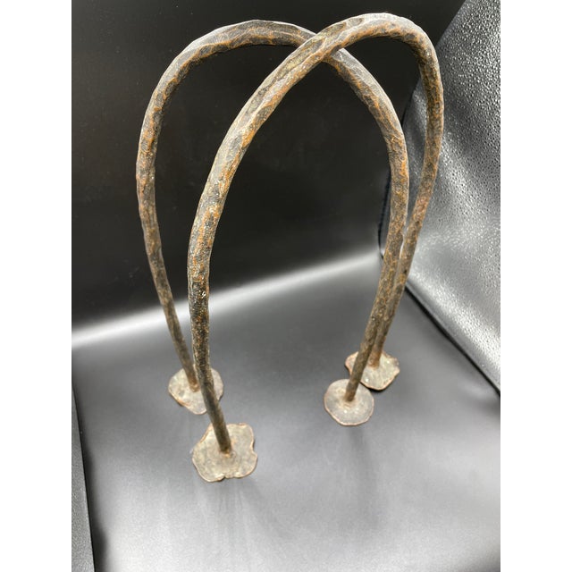 Sold as a set of 2. Gorgeous patina and beautiful modern brutalist form, these currency pieces from central Africa are...