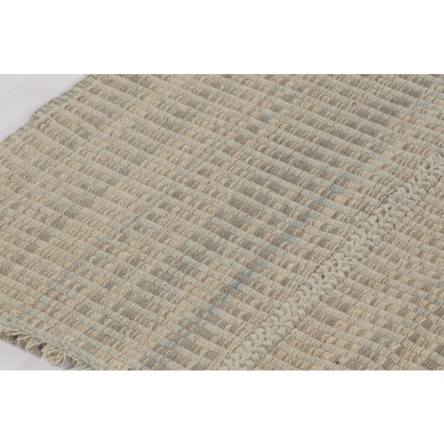 Contemporary Rug & Kilim’s Contemporary Kilim, Beige with Gray Textural Stripes For Sale - Image 3 of 10