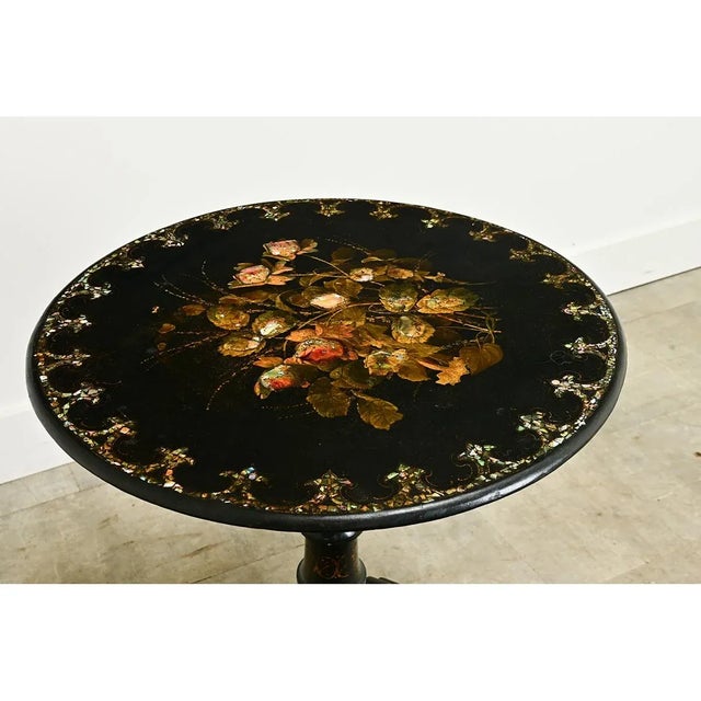 English 19th Century Ebonized Tilt-Top Tea Table For Sale In Baton Rouge - Image 6 of 12