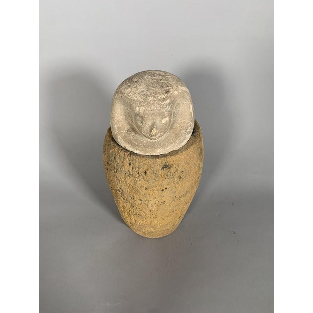Renaissance Canopic jar, ancient Egypt, depicting the god Amset, Late Period (711-332 BC), archaeology For Sale - Image 3 of 11