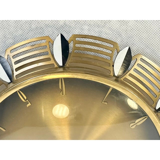 Mid-Century Brass Wall Clock from Atlanta, 1960s For Sale - Image 4 of 11