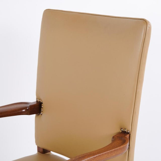 Wood Mahogany Armchair in Light Leather by Jacob Kjær, 1950s For Sale - Image 7 of 10