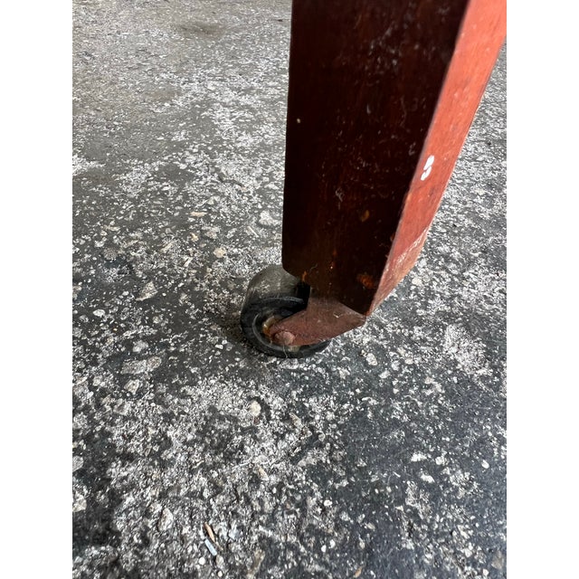 Vintage Record Cabinet on Wheels For Sale - Image 10 of 10