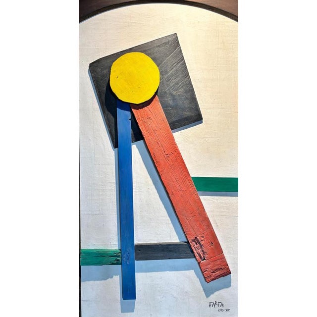 Rare work by the artist farfa 1929 signed and dated lower right. A wooden door was used in which a wooden panel was...